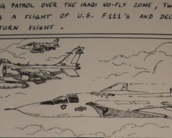 Après un vol ennuyeux dans la "non-fly" zone au dessus de l'Irak, 2 Jaguar rencontrent une patrouille de F 111 américains et décident de se joindre à eux pour le retour. Après un vol ennuyeux dans la "non-fly" zone au dessus de l'Irak, 2 Jaguar rencontrent une patrouille de F 111 américains et décident de se joindre à eux pour le retour.