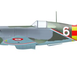 Dewoitine 520 n°300 du lieutenant Pierre Le Gloan, GC III/6, Alger-Maison Blanche en 1942.