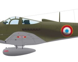 Bell P-39 N (n°29241) du lieutenant Pierre Le Gloan, chef de la 3e escadrille du GC III/6, Lapasset, septembre 1943. Ce profil est spéculatif et seul le numéro de série est certifié. Selon des rares photos des P-39 du groupe à cette époque, les insignes d’escadrille, qui seront dessinés sur la portière du pilote, n’étaient pas encore peints. Le numéro tactique n’est qu’hypothétique et est supposé correspondre au premier appareil de la 3e escadrille.