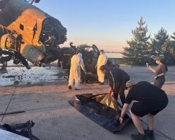 Lui aussi extrait du réservoir de Kiev, le Mi-24VM RF-13024 « 29 bleu » appartient au 112e OVP, plutôt qu’à la 16e BrAA comme annoncé dans un premier temps.