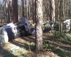 L’épave du MiG-29MU1 « 05 blanc » de la 40e BrTA, tombé dans une forêt au nord-ouest de Kiev.