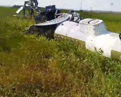 Les restes du Mi-8 piloté par le Cne Borys, détruit près de Maryinka en République Populaire de Donetsk. - 2