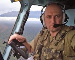 Le Maj Youri « Dmytro » Tymous, de la 16e OBrAA, abattu le 31 mars 2022 quelques minutes seulement après avoir redécollé de Marioupol.